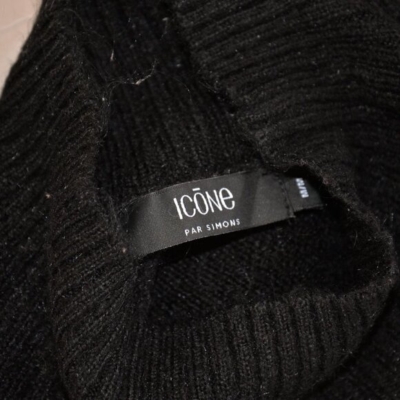 Maison Simons Icone Alpaca Blend Black Turtleneck Knit Sweater Sz M - Picture 4 of 7